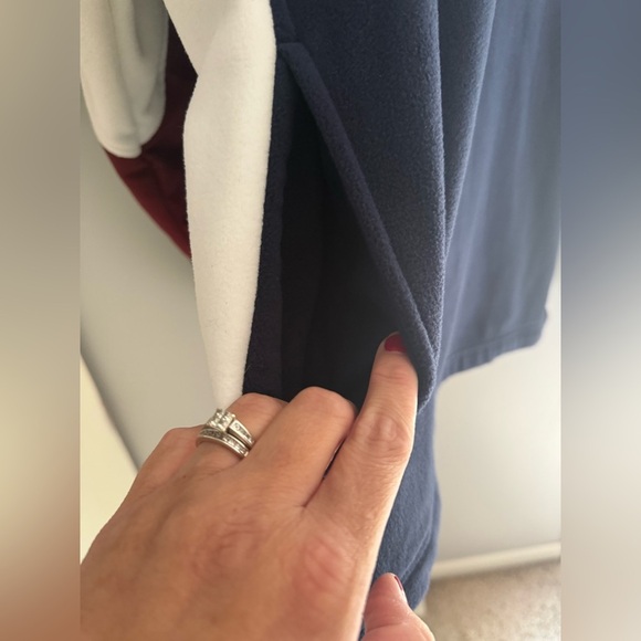 Graphite Sport Fleece Pullover Sweater Mens SZ XL Red White Blue New Pockets - Picture 4 of 7